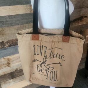 Khaki Thirty One Zipper Tote Bag